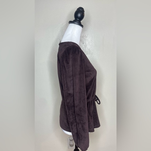 Madewell Corduroy Tie-Front Faux-Wrap Top. - Picture 8 of 14